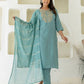 Cotton Embroidered Straight Kurta with Pant & Dupatta