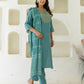 Cotton Embroidered Straight Kurta with Pant & Dupatta