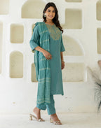 Viscose Rayon Embroidered Straight 3 Piece Kurta Set
