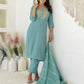Cotton Embroidered Straight Kurta with Pant & Dupatta