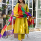 Silk Embroidered Anarkali Kurta with Pant & Dupatta