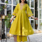 Silk Embroidered Anarkali Kurta with Pant & Dupatta