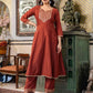 Silk Blend Embroidered Anarkali Kurta with Pant & Dupatta