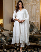 Rayon Embroidered Anarkali 3 Piece Kurta Set