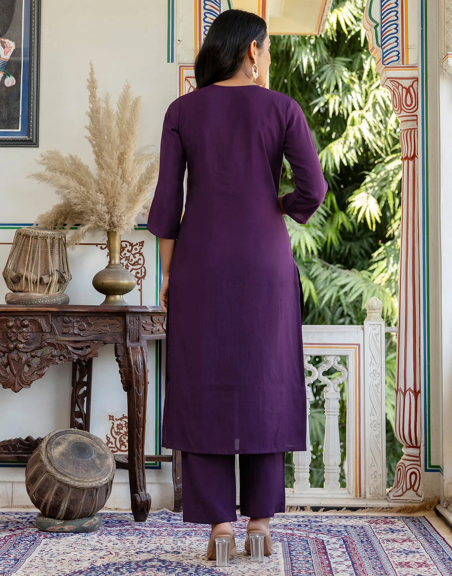 Silk Embroidered Straight 3 Piece Kurta Set