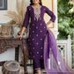 Silk Embroidery and Sequins Work Straight Kurta with Pant & Dupatta