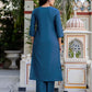 Silk Embroidery and Sequins Work Straight Kurta with Pant & Dupatta