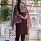 Silk Embroidery and Sequins Work Straight Kurta with Pant & Dupatta