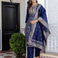 Silk Blend Weaving, Embroidery and Sequins Work A-Line Kurta with Pant & Dupatta