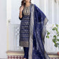 Silk Blend Weaving, Embroidery and Sequins Work A-Line Kurta with Pant & Dupatta