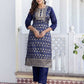 Silk Blend Weaving, Embroidery and Sequins Work A-Line Kurta with Pant & Dupatta
