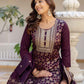Silk Blend Weaving, Embroidery and Sequins Work A-Line Kurta with Pant & Dupatta