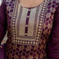 Silk Blend Weaving, Embroidery and Sequins Work A-Line Kurta with Pant & Dupatta