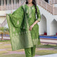 Silk Woven Design Straight Kurta with Pant & Dupatta