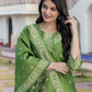 Silk Woven Design Straight Kurta with Pant & Dupatta