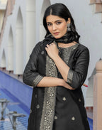 Silk Blend Woven Woven Straight 3 Piece Kurta Set