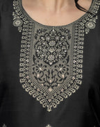 Silk Blend Woven Woven Straight 3 Piece Kurta Set