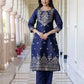 Silk Blend Weaving Straight Kurta with Pant & Dupatta