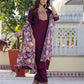 Silk Blend Weaving Straight Kurta with Pant & Dupatta