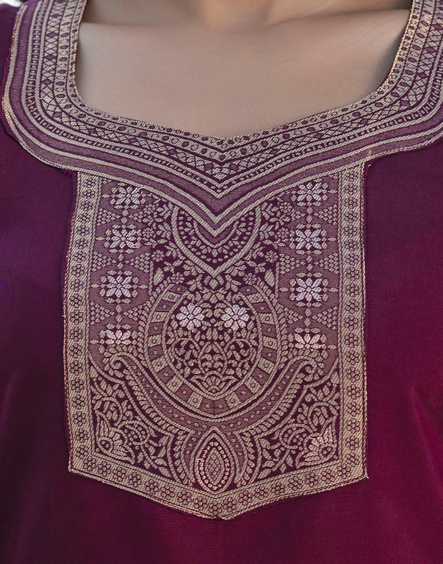 Silk Blend Woven Woven Straight 3 Piece Kurta Set