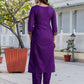 Cotton Blend Weaving and Lace Straight Kurta with Pant & Dupatta