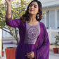 Cotton Blend Weaving and Lace Straight Kurta with Pant & Dupatta