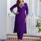 Cotton Blend Weaving and Lace Straight Kurta with Pant & Dupatta