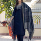 Cotton Blend Weaving and Lace Straight Kurta with Pant & Dupatta