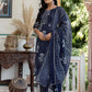 Cotton Floral Printed, Lace Straight Kurta with Pant & Dupatta