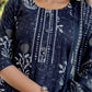 Cotton Floral Printed, Lace Straight Kurta with Pant & Dupatta