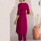 Silk Blend Embroidery and Sequins Work Straight Kurta with Pant & Dupatta