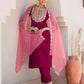 Silk Blend Embroidery and Sequins Work Straight Kurta with Pant & Dupatta