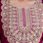 Silk Blend Embroidery and Sequins Work Straight Kurta with Pant & Dupatta