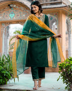 Viscose Rayon Embroidered Straight 3 Piece Kurta Set