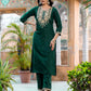 Cotton Sequence Straight Kurta with Pant & Dupatta