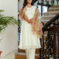 Georgette Solid and Lace A-Line Kurta with Pant & Dupatta