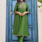 Cotton Sequins Enbroidery Work, Lace Anarkali Kurta with Pant & Dupatta