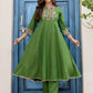 Cotton Sequins Enbroidery Work, Lace Anarkali Kurta with Pant & Dupatta