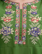 Poly Chinnon Embroidered Anarkali 3 Piece Kurta Set