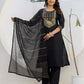 Silk Woven Design Straight Kurta with Pant & Dupatta