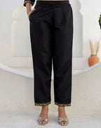 Silk Blend Woven Straight 3 Piece Kurta Set