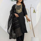 Silk Woven Design Straight Kurta with Pant & Dupatta