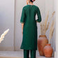 Silk Embroidery, Sequins Work and Gota Lace Straight Kurta with Pant & Dupatta