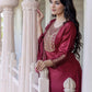 Silk Embroidered Straight Kurta with Pant & Dupatta