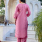 Silk Blend Embroidery Work Straight Kurta with Pant & Dupatta