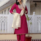 Silk Embroidered Straight Kurta with Pant & Dupatta