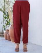 Silk Blend Embroidered Straight 3 Piece Kurta Set