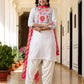 Cotton Embroidered Straight Kurta with Pant & Dupatta