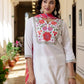 Cotton Embroidered Straight Kurta with Pant & Dupatta