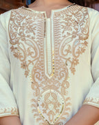 Viscose Rayon Embroidered A-Line 3 Piece Kurta Set